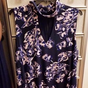 Navy and Pink A-line dress